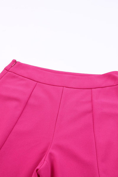 Rose Split Hem High Waist Pants