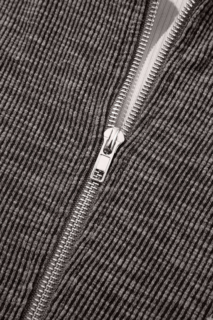 April Collar Zip Hooded Pullover