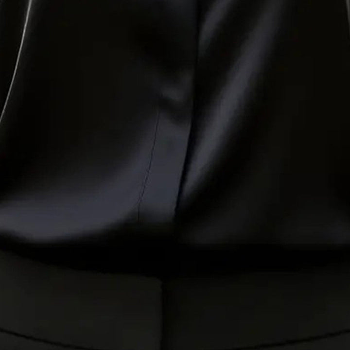 Loose Fit Satin Blouse — V-Neck Long Sleeve Tunic Top for Office &amp; Casual Wear