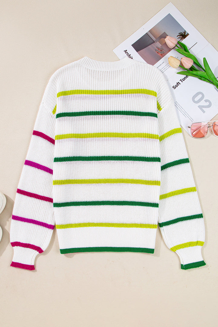 Emerson Colorful Striped Crew Neck Sweater