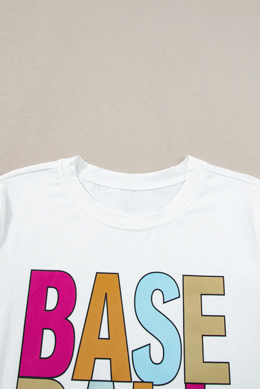 White Baseball Mama Multi Color Graphic Tee