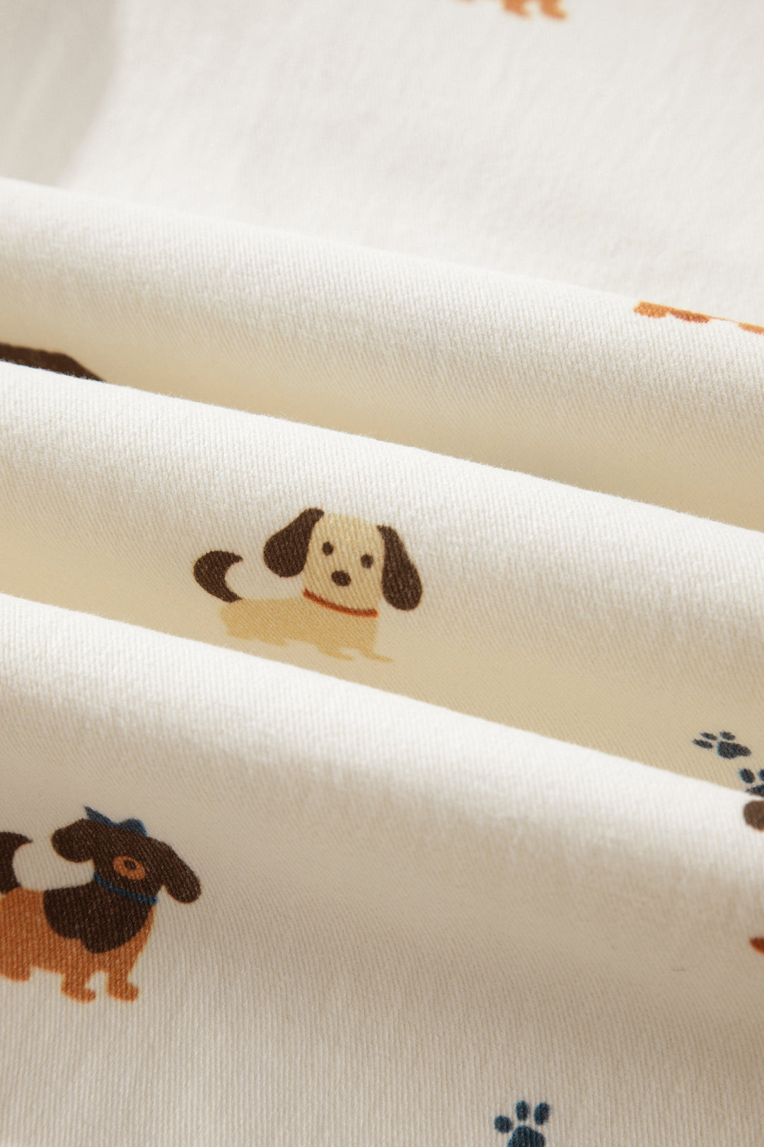 White Abstract Dog Print Wide Leg Full-Length Jeans