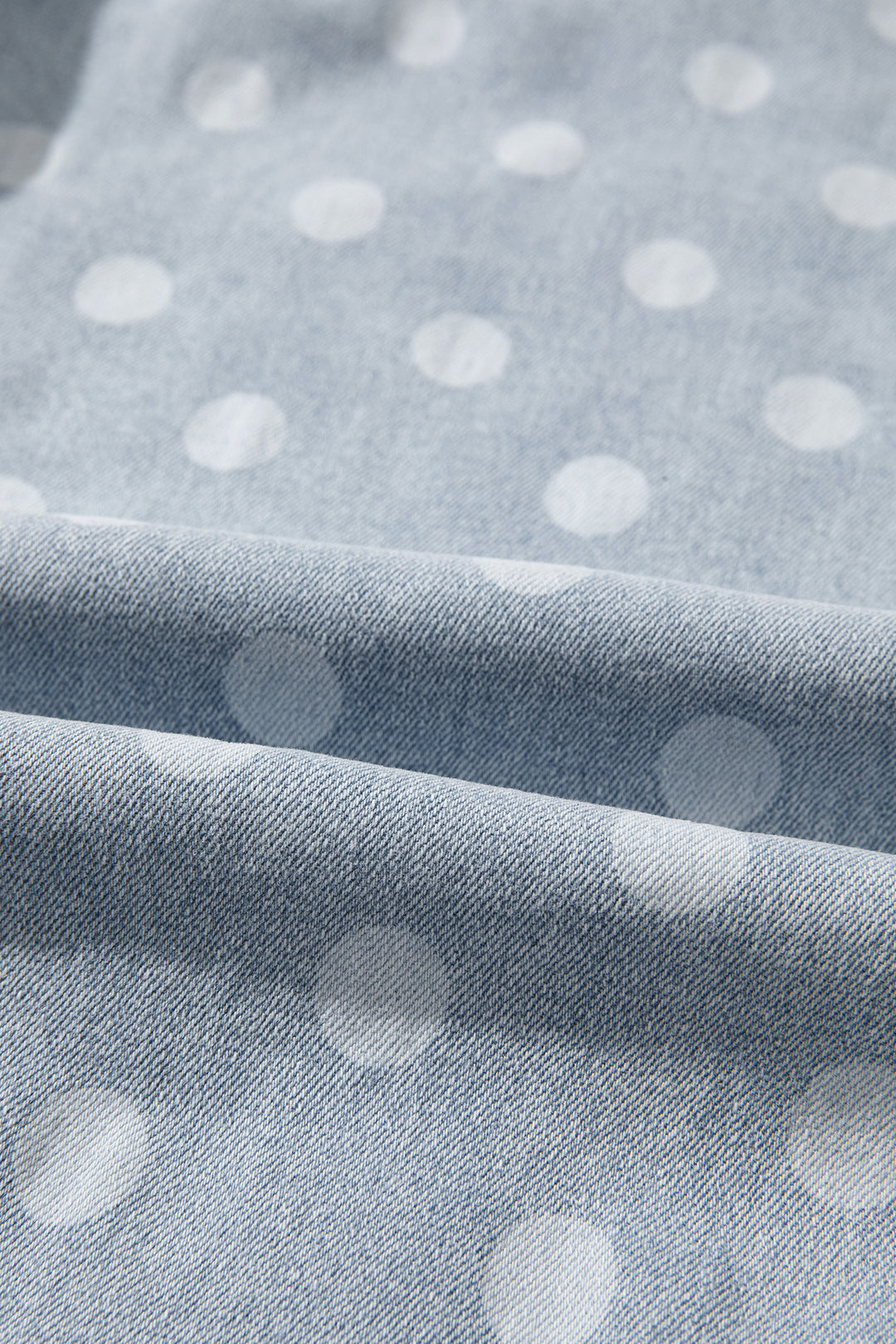 Sky Blue Polka Dot Casual Slim Fit Jeans