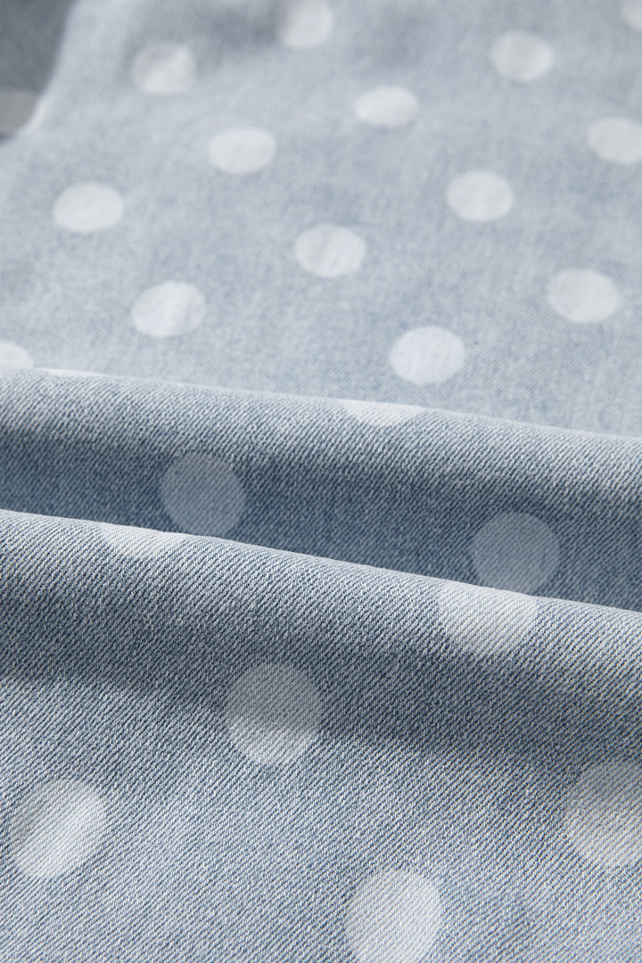 Sky Blue Polka Dot Casual Slim Fit Jeans