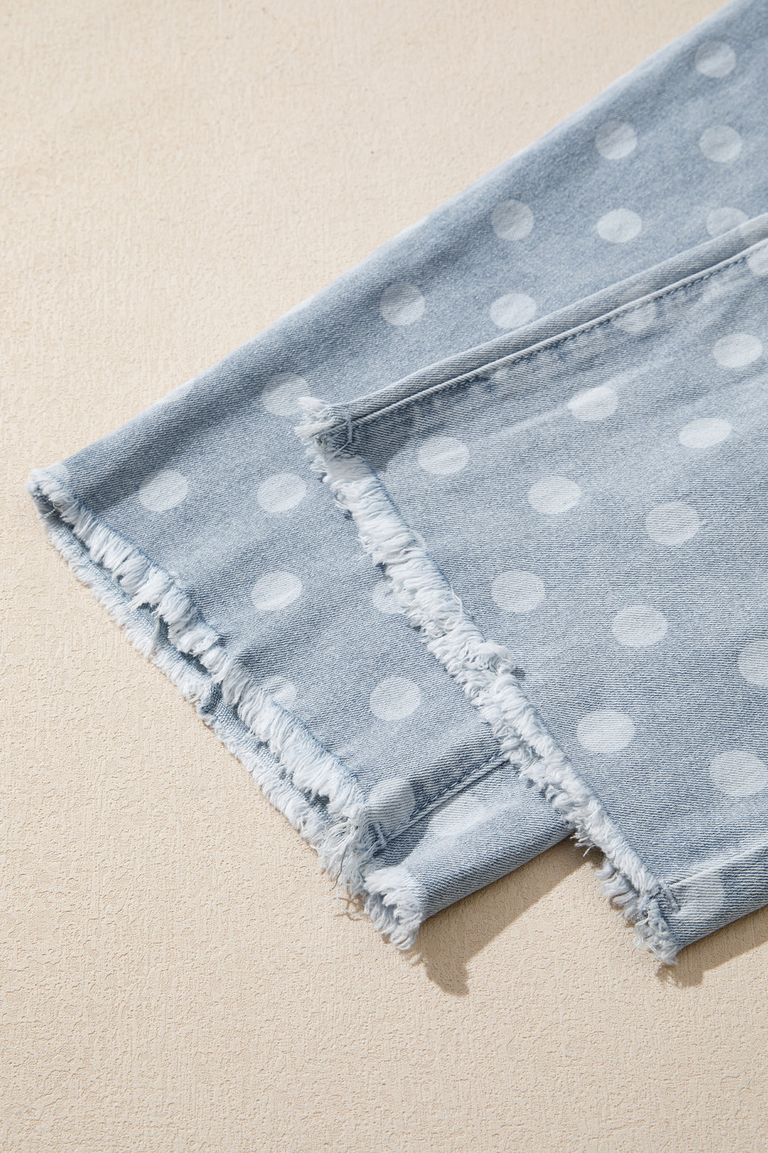 Sky Blue Polka Dot Casual Slim Fit Jeans