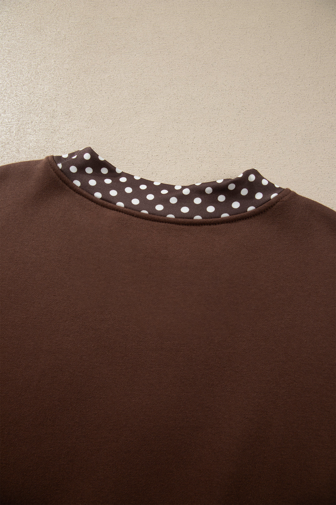 Red Colorblock Polka Dot Contrast Trim Oversized Sweatshirt