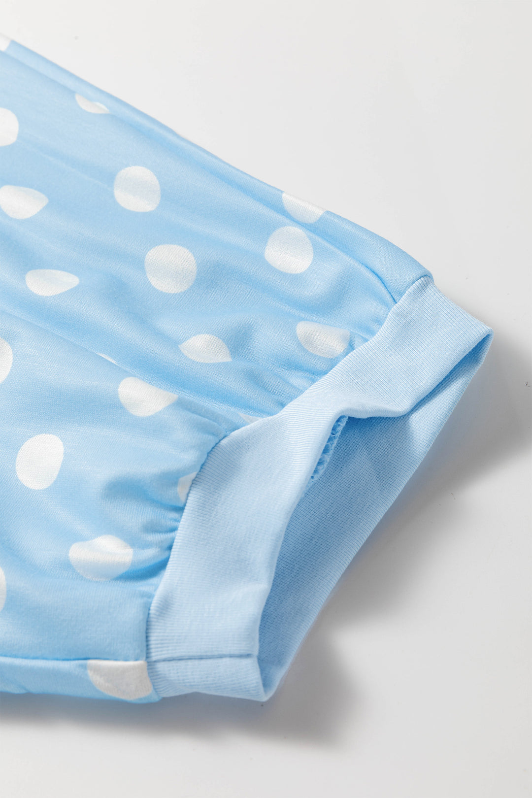 Beige Polka Dot Oversized Top Drawstring Short Set