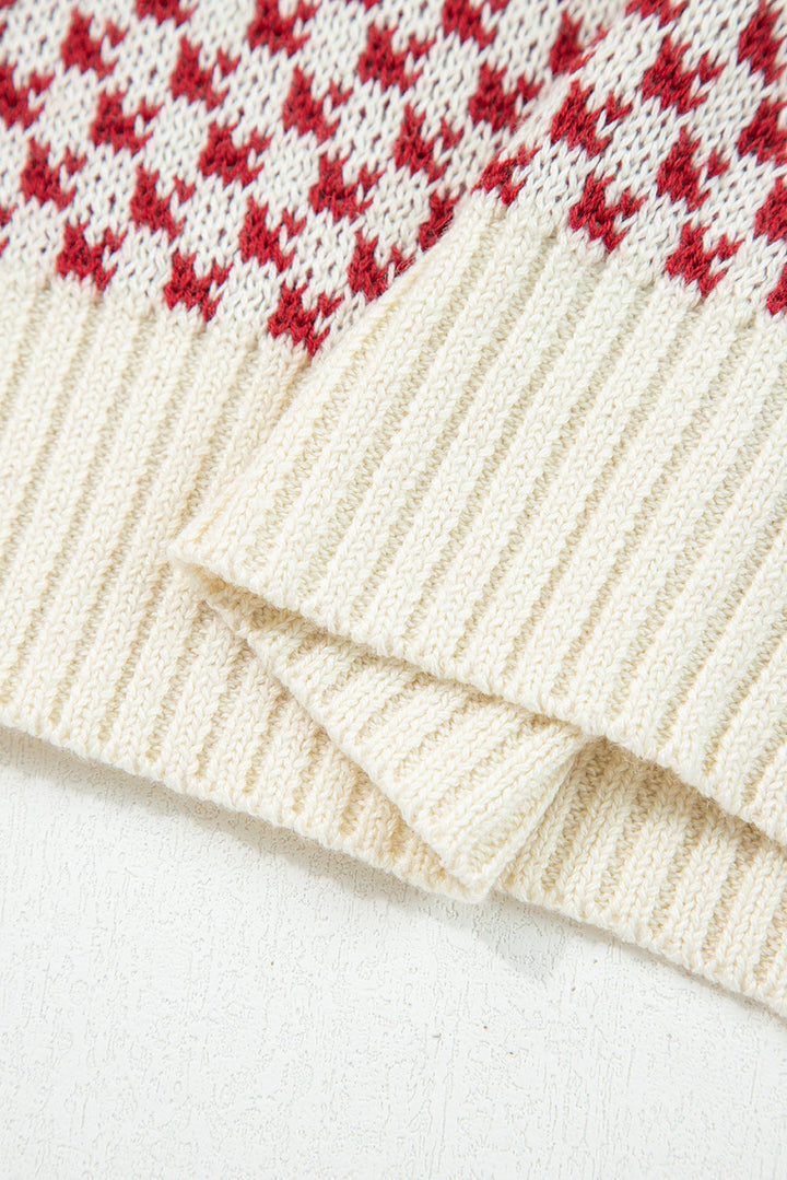 Kinley Pattern Lantern Sleeve Sweater