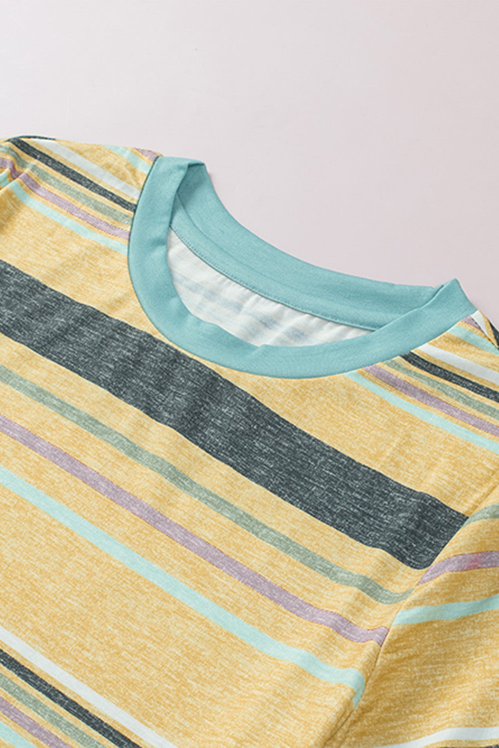 Multicolor Stripes Crew Neck T Shirt