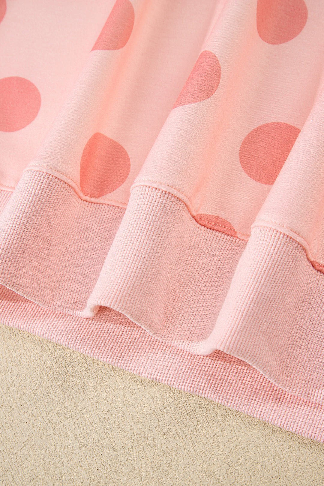 Sky Blue Polka Dot Print Drop Shoulder Pullover Drawstring Shorts Set