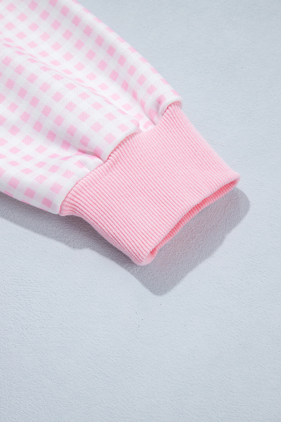 Evergreen Plaid Sleeve Colorblock Loose Tunic Sweatshirt