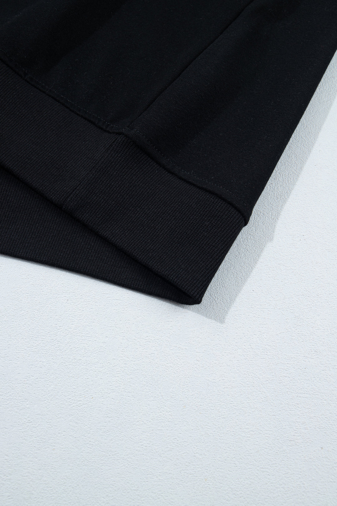Black Solid Color Oversized Mock Neck Sweatshirt