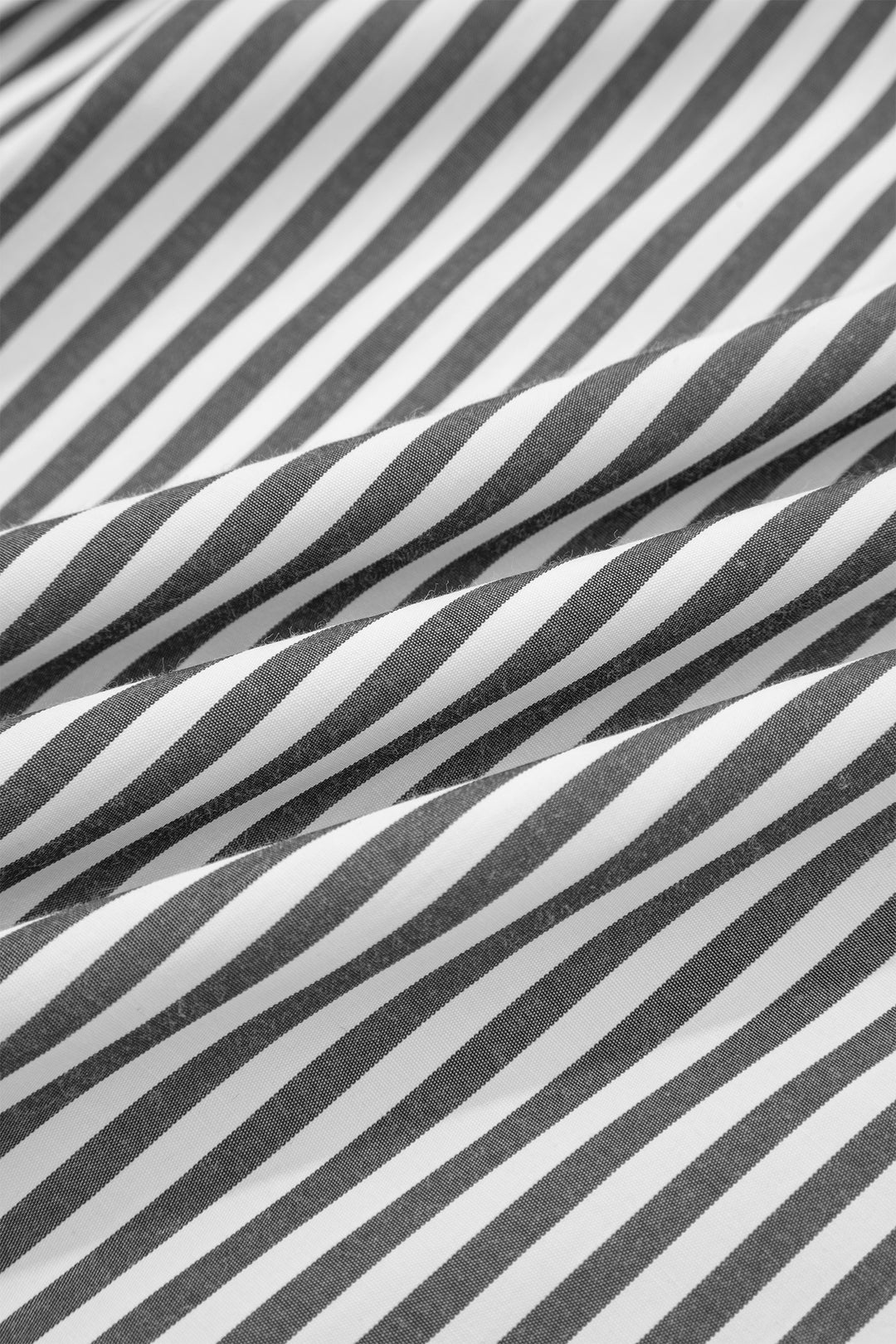 Black Stripe Plus Size V Neck Roll-tab Short Dolman Sleeve Blouse