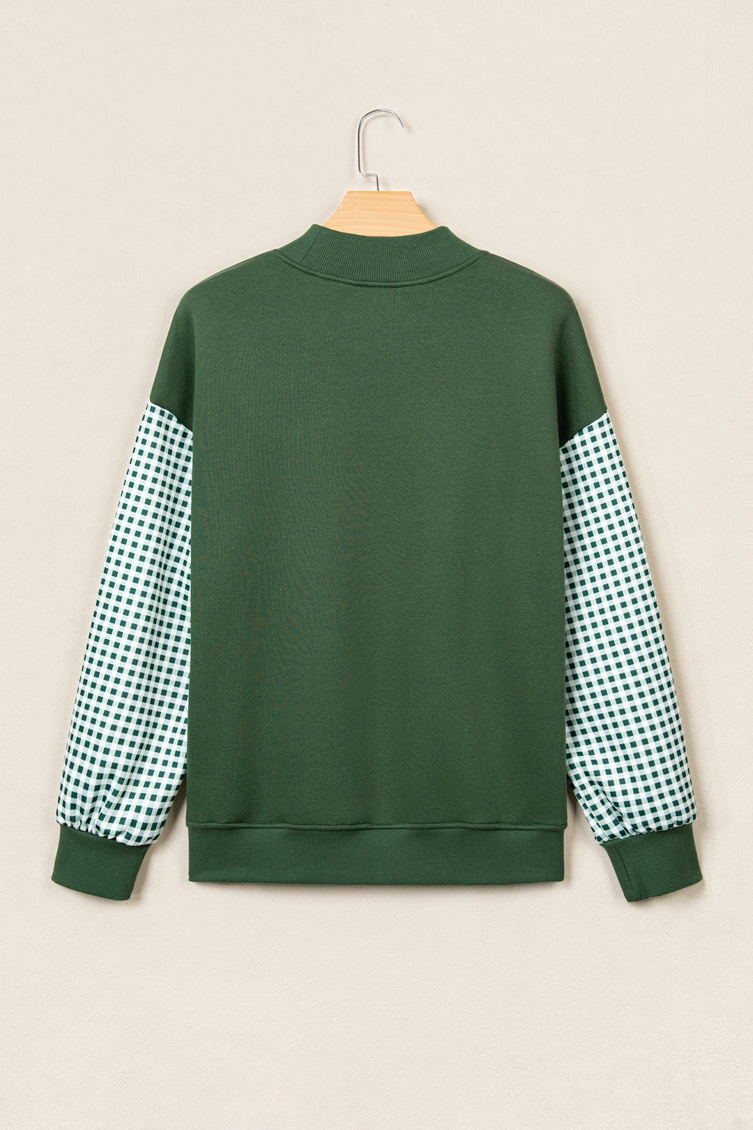 Evergreen Gingham Plaid Oversized Pullover Sweatshirt