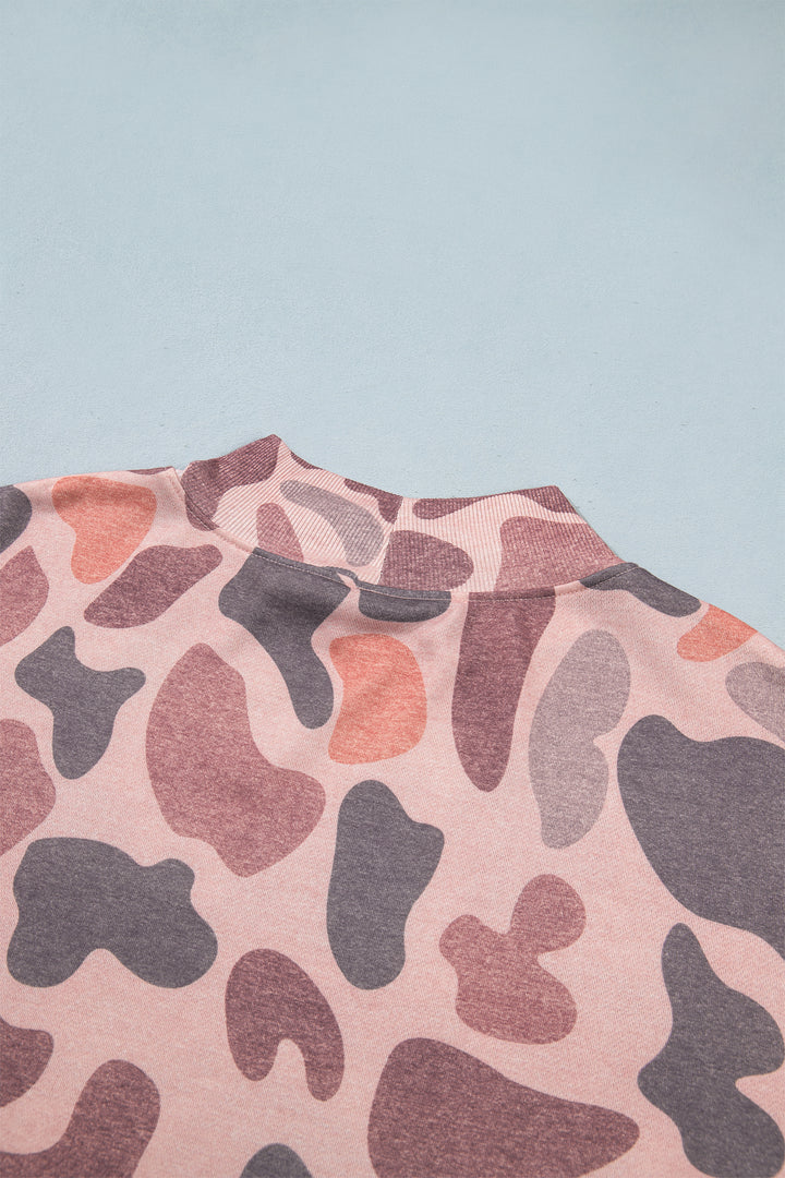Multicolour Camouflage Western Style Pullover Sweatshirt