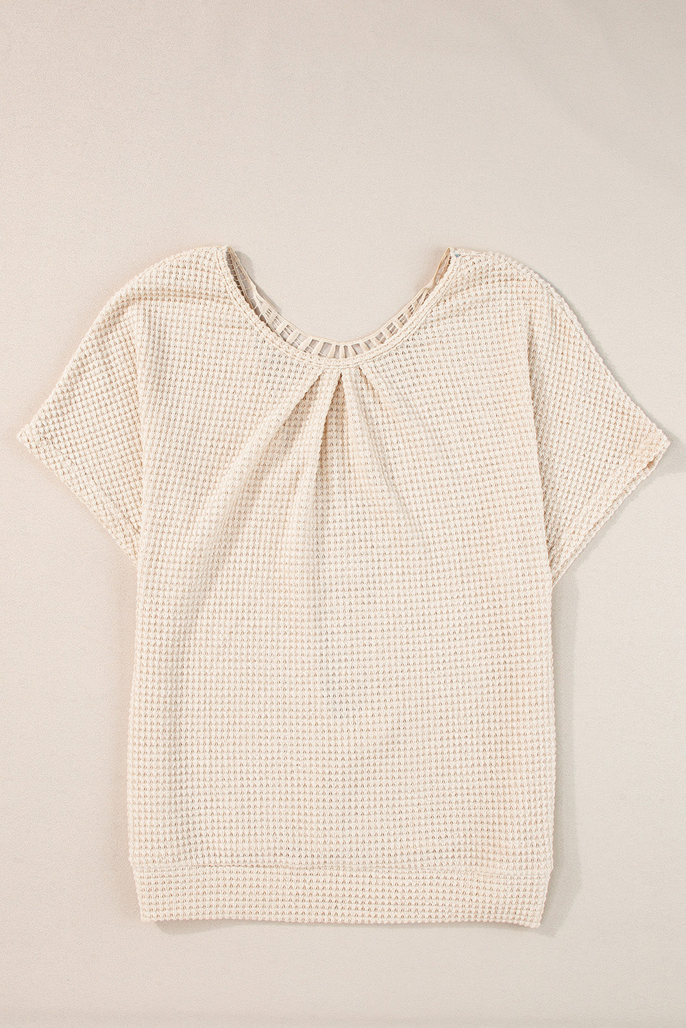 Oatmeal Guipure Lace Patch Textured T-shirt