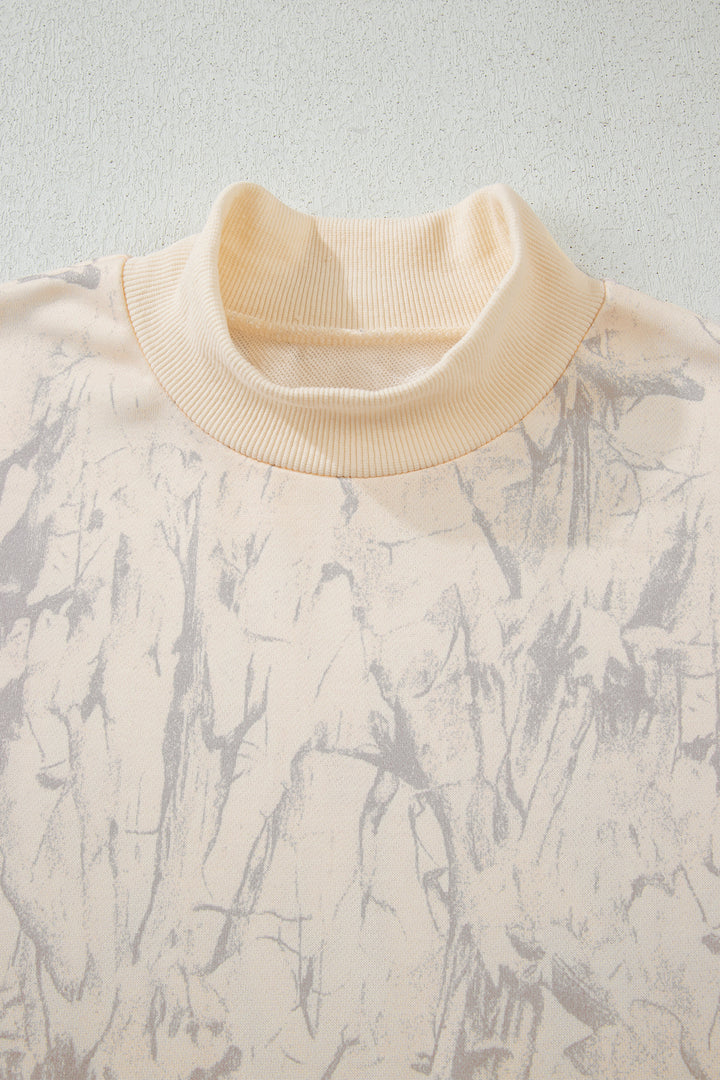 Khaki Camo Mock Neck Baggy Sweatshirt