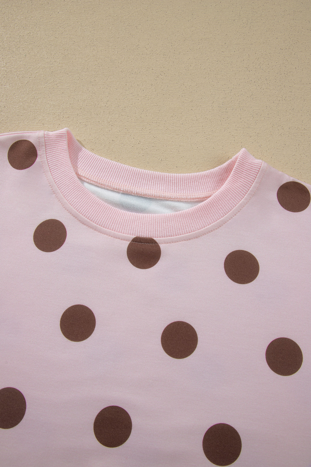 Brown Polka Dot Two Piece Set Long Sleeve Casual Skirt Set