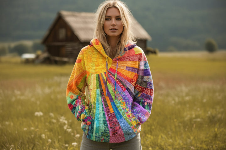 3D Digital Printed Sun Pattern Colorful Women’s Sweatshirt