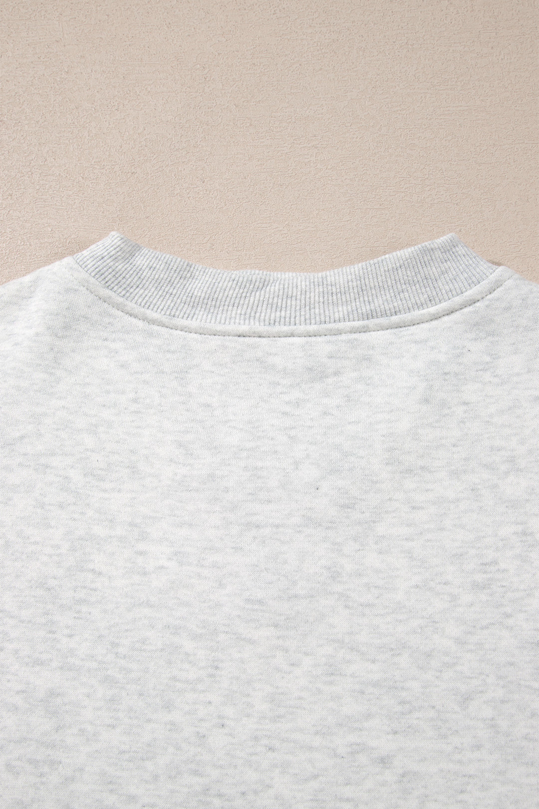 Light Grey High Neck Ribbed Cuff Hem Sweatshirt