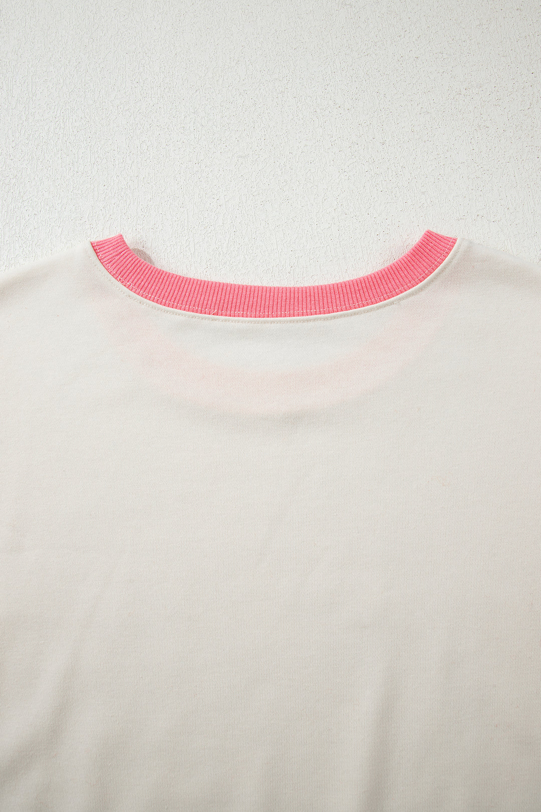 White Color Block Striped Patchwork Dolman Slit Sweatshirt