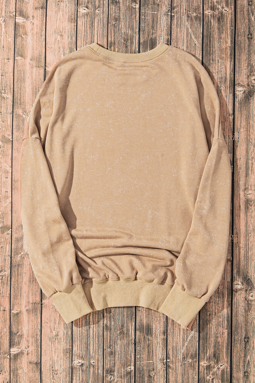 Khaki Drop Shoulder Ribbed Trim Oversized Sweatshirt