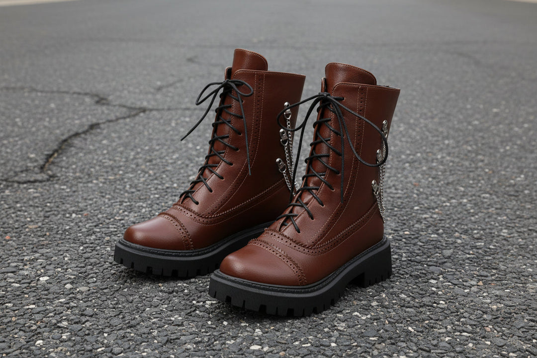 Women’s Chunky Heel Mid-Calf Dr. Style Boots – Large Size Fall & Winter Boot