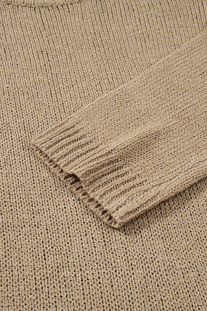 Pale Khaki Oversize Drop Shoulder Slouchy Sweater Dress