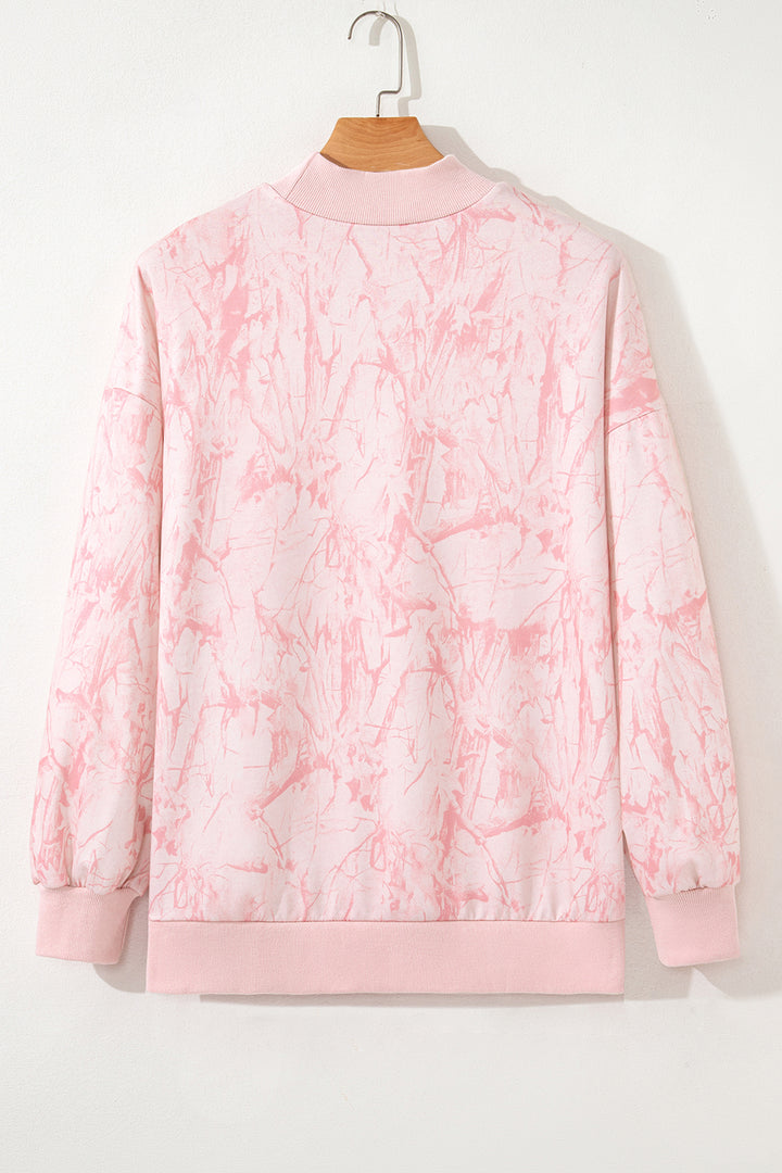 Pink Camo Mock Neck Baggy Sweatshirt