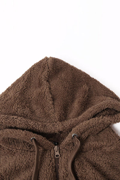 Brown Warm Furry Pullover Hoodie