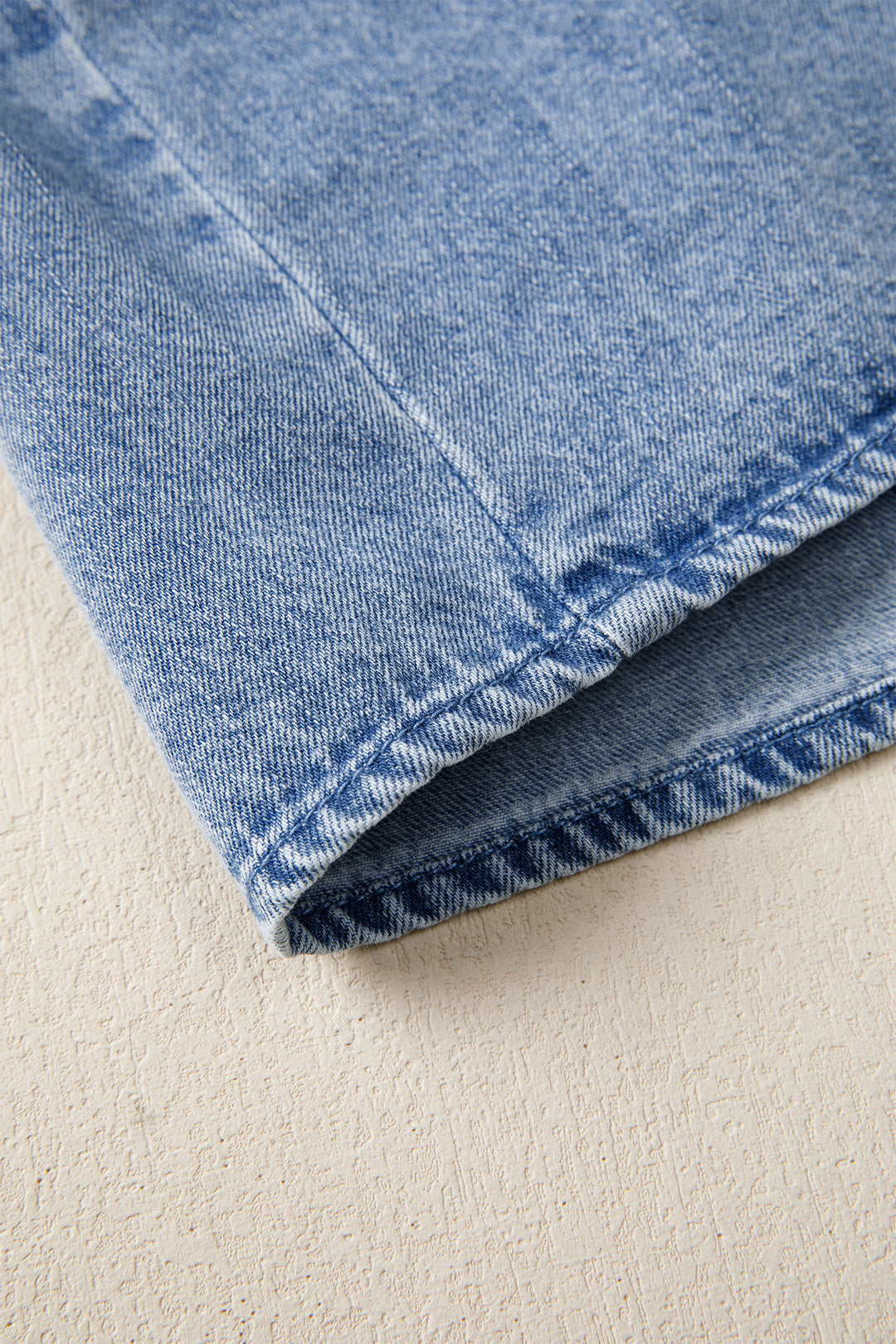 Myosotis Puff Sleeve V Neck Ruffled Loose Denim Mini Dress