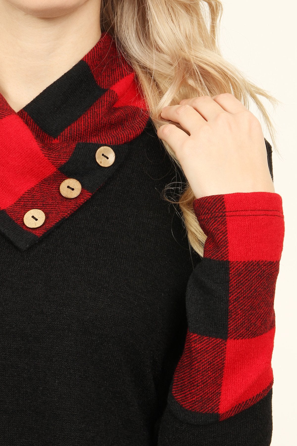 Plaid Accented Sweater Tunic