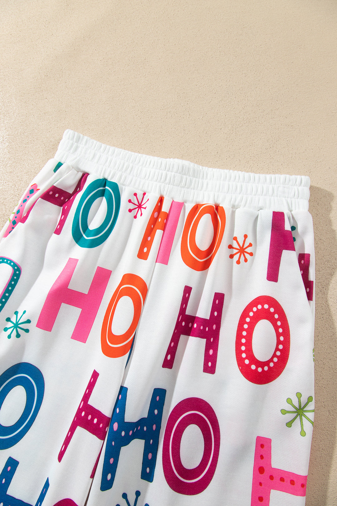 Multicolour Ho Ho Ho Print Long Sleeve Lounge Set