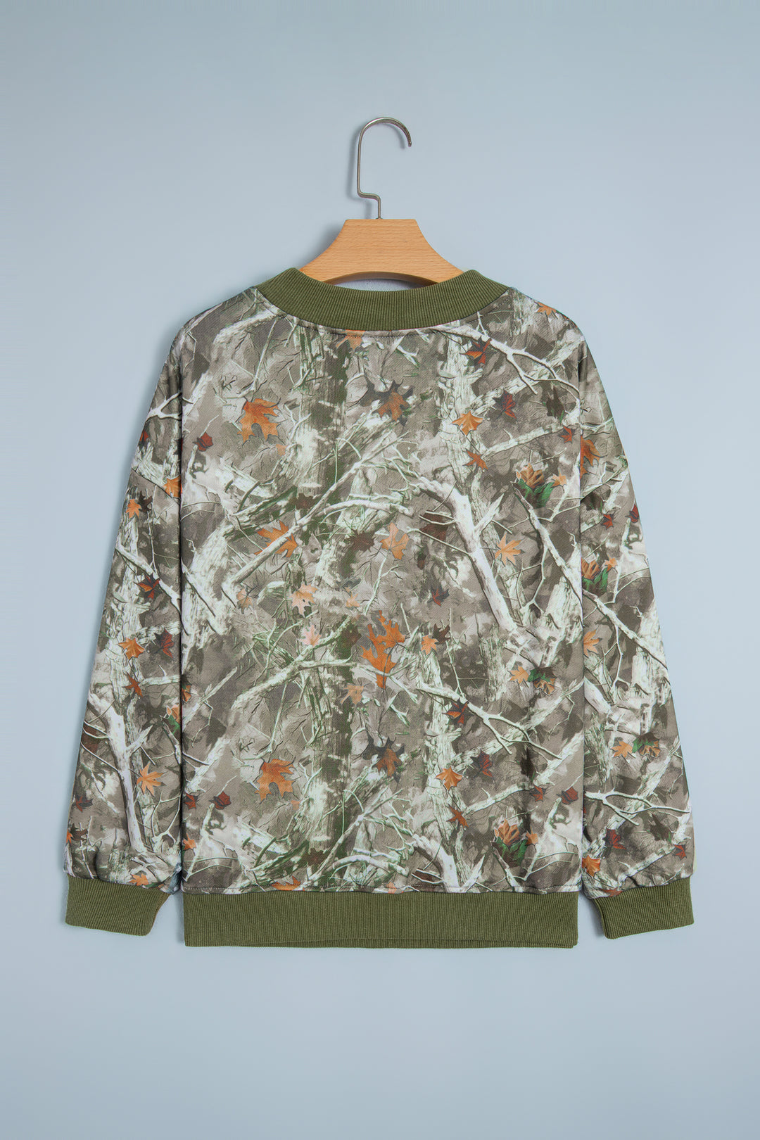 Beige Western Mallard Letter Print Baggy Pullover Sweatshirt