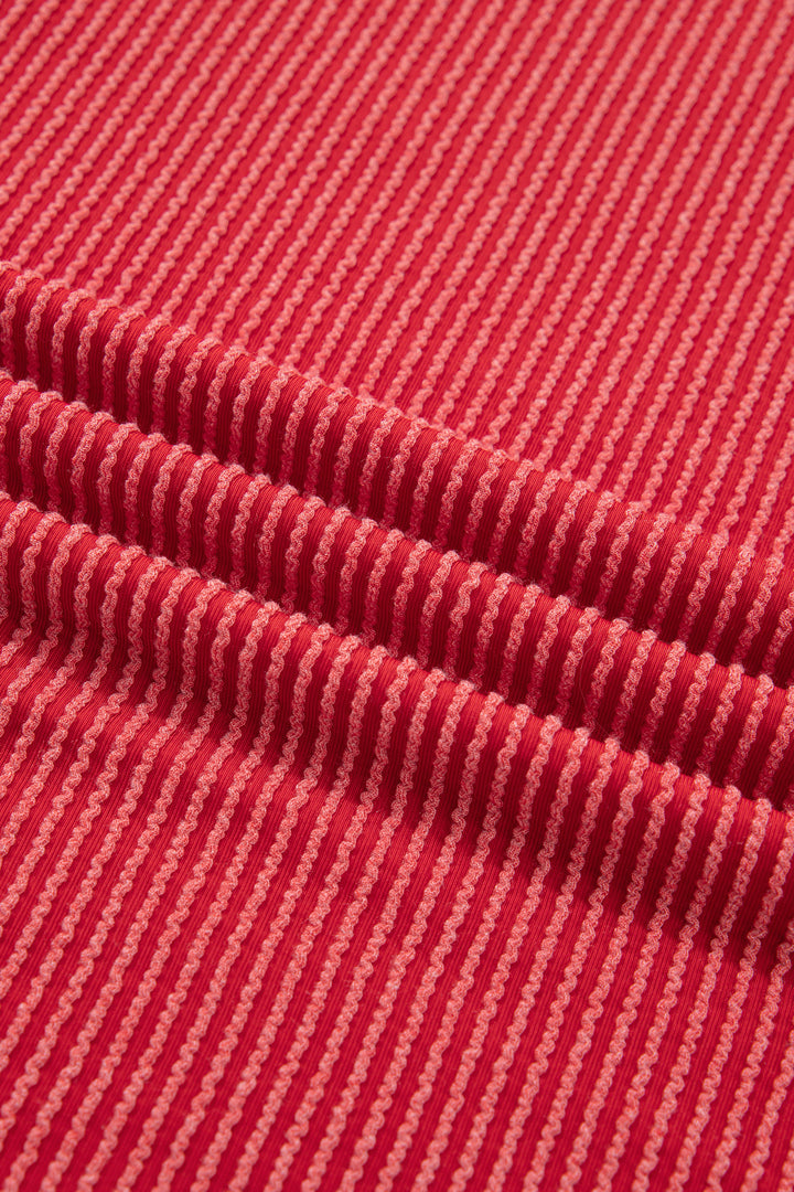 Fiery Red USA Graphic Half Sleeve Loose Ribbed Top
