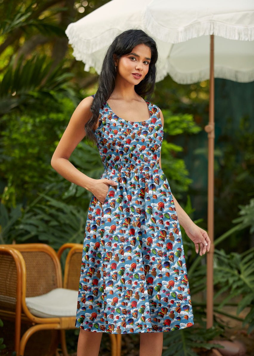 Hot Air Balloons Fit &amp; Flare Dress