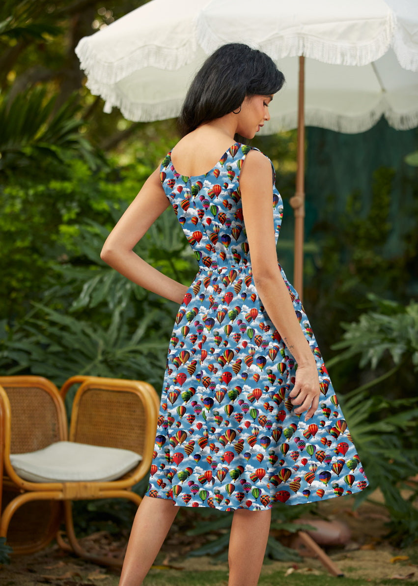 Hot Air Balloons Fit &amp; Flare Dress