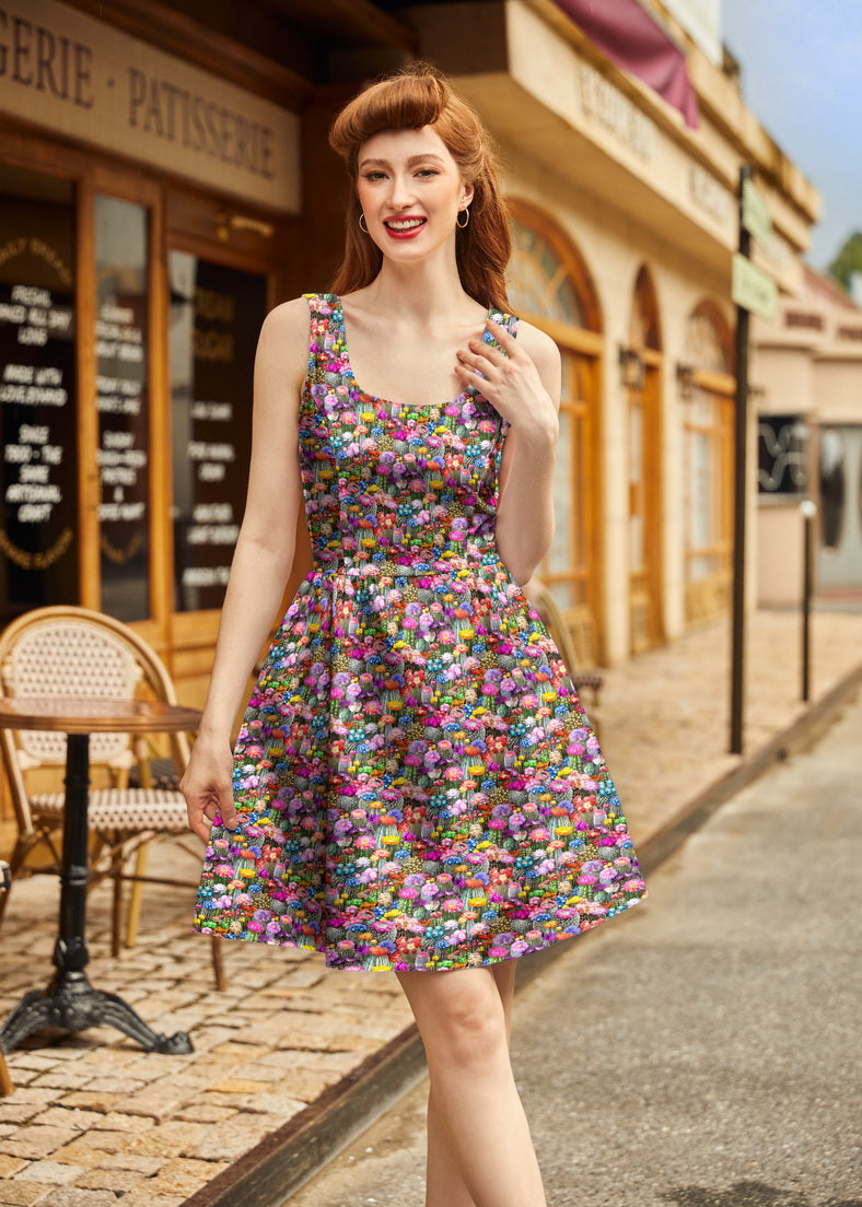 Desert Blooms Shorter Length Fit &amp; Flare Dress