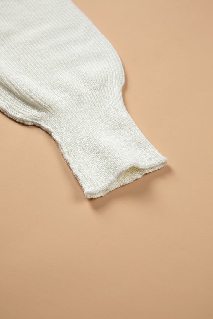 Beige Drop Shoulder Game Day Letter Print Pullover Sweater
