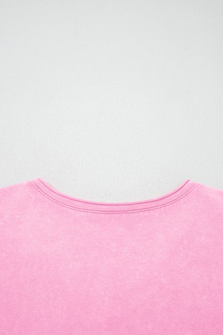 Sachet Pink Cotton Mineral Wash T Shirt