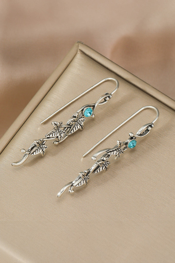 August Leaf Gemstone Dangle Earrings
