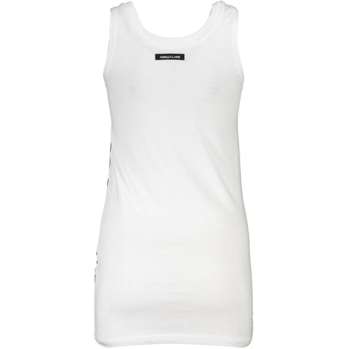Cavalli Class White Cotton Tank Top