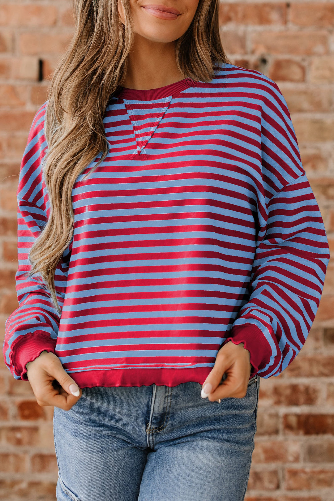 Zuri Ribbed Trim Oversize Sweatshirt
