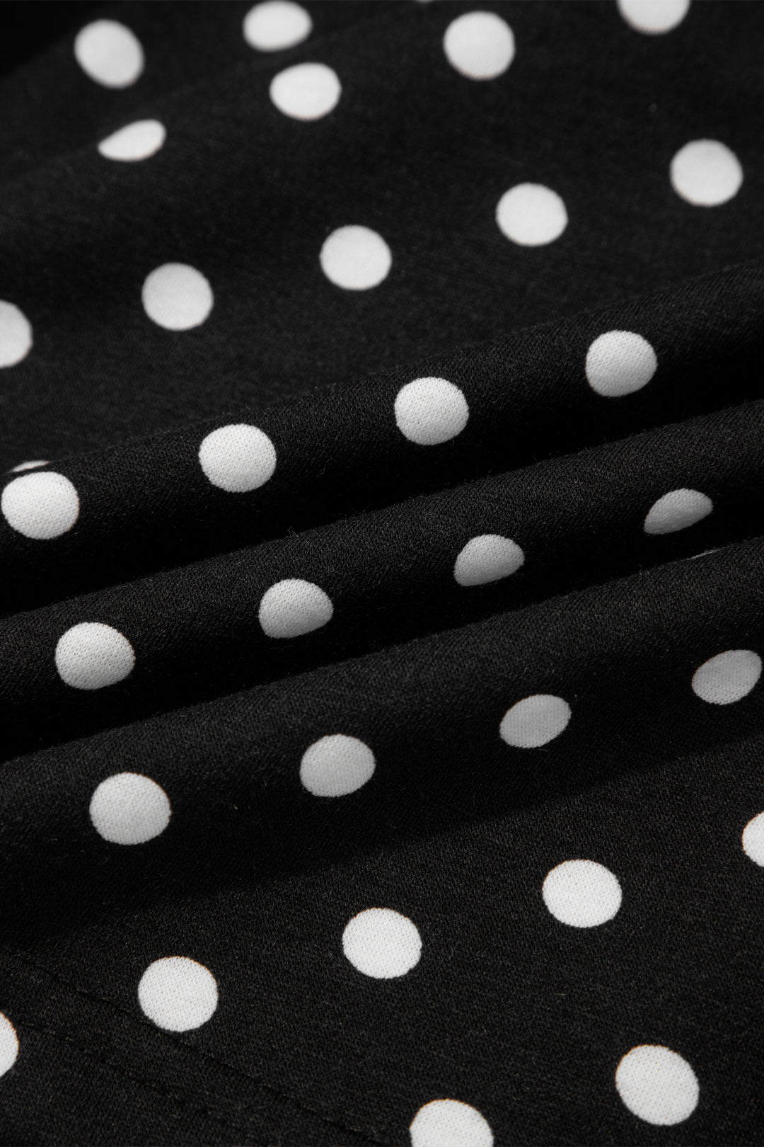 Black Polka Dot Drawstring Casual Mini Skort