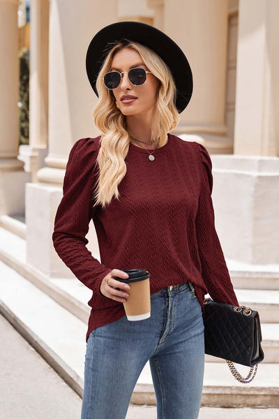 Mandy Round Neck Puff Sleeve Blouse