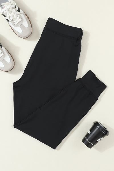 Black Drawstring Waist Pocketed Joggers