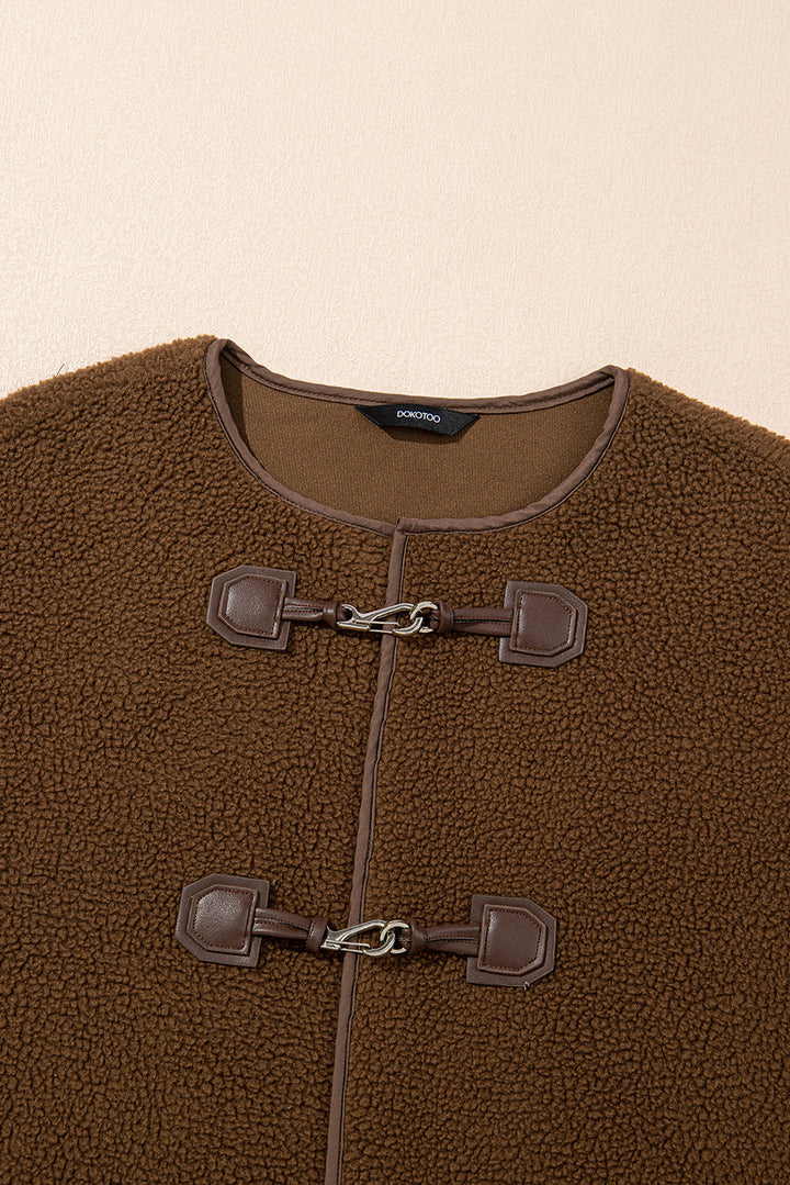 Abigail Coffee toggle Teddy Coat