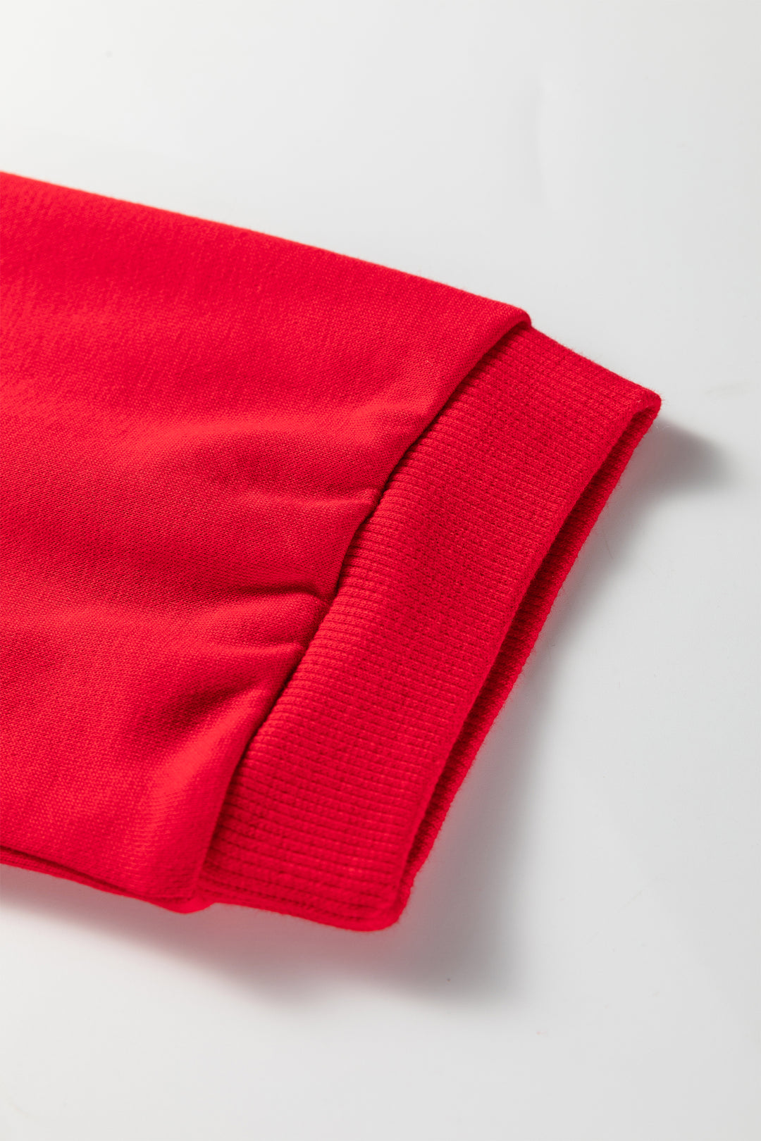 Fiery Red Floral Bow Patched Exposed Seam Patchwork Slit Baggy Sweatshirt