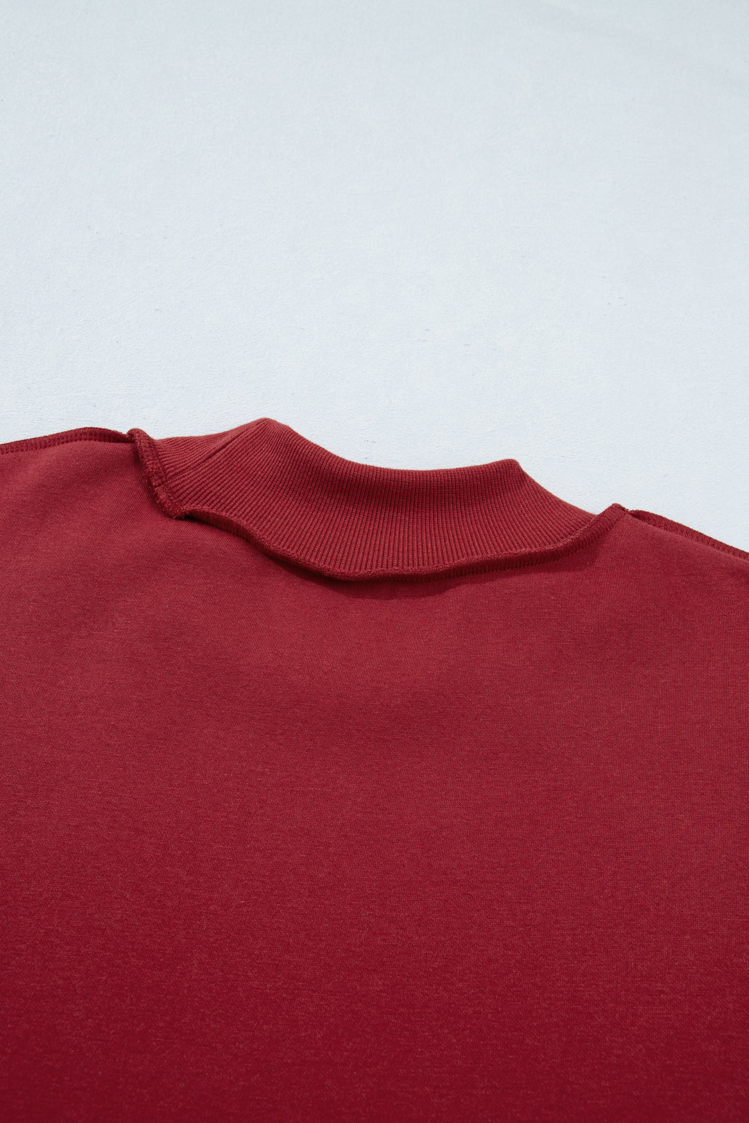 Carrot Oversize Drop Shoulder Reversible Mock Neck Sweatshirt