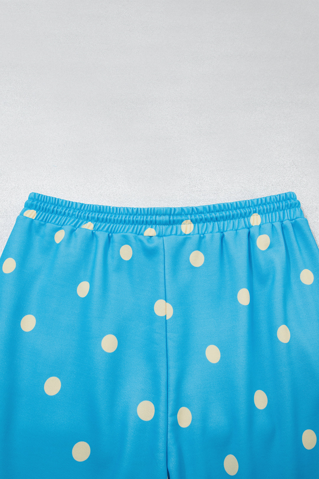 Blue Polka Dot Hooded Drawstring Long Sleeve Plus Size Set
